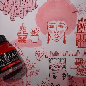 Red ink doodles on Instagram